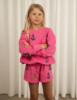 Anchor Embroidered Sweatshirt Pink