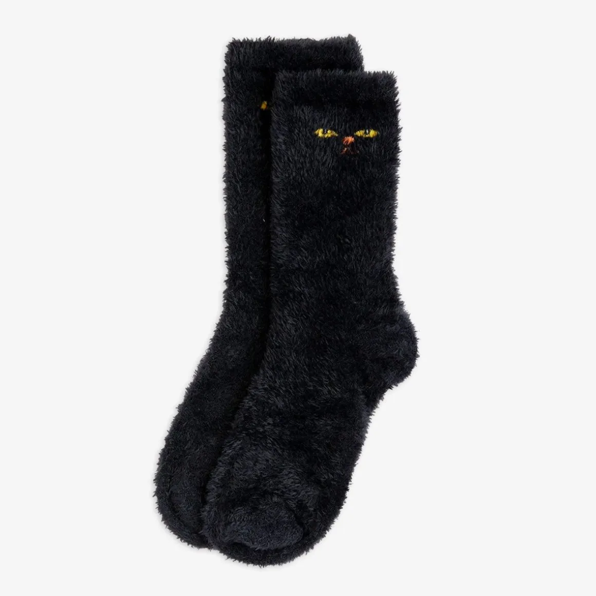 Cat Eyes Fuzzy Socks Black