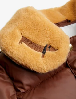 Dog Embroidered Puffer Jacket