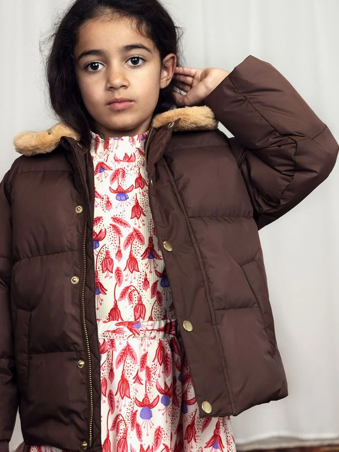 Dog Embroidered Puffer Jacket