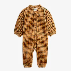 Dog Embroidered Velour Baby Jumpsuit