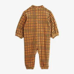 Dog Embroidered Velour Baby Jumpsuit