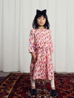 Fuchsia Woven Frill Dress