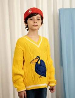 Pelican Knit V-Neck Sweater