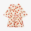 Strawberries Trumpet Sleeve Dress