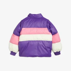 Zipper Sleeve Puffer Jacket Purple